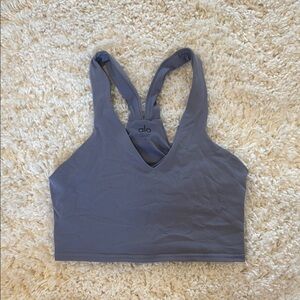 ALO Yoga Gray/periwinkle Tank top with built in bra, size small